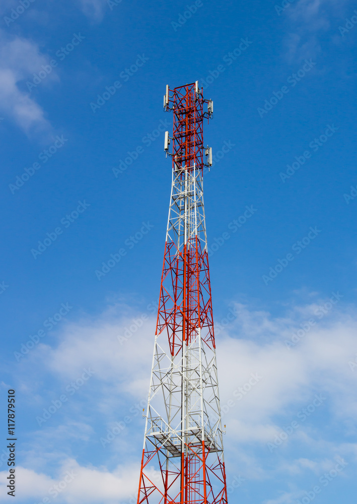 Communication Tower on the mountain, GSM Antenna