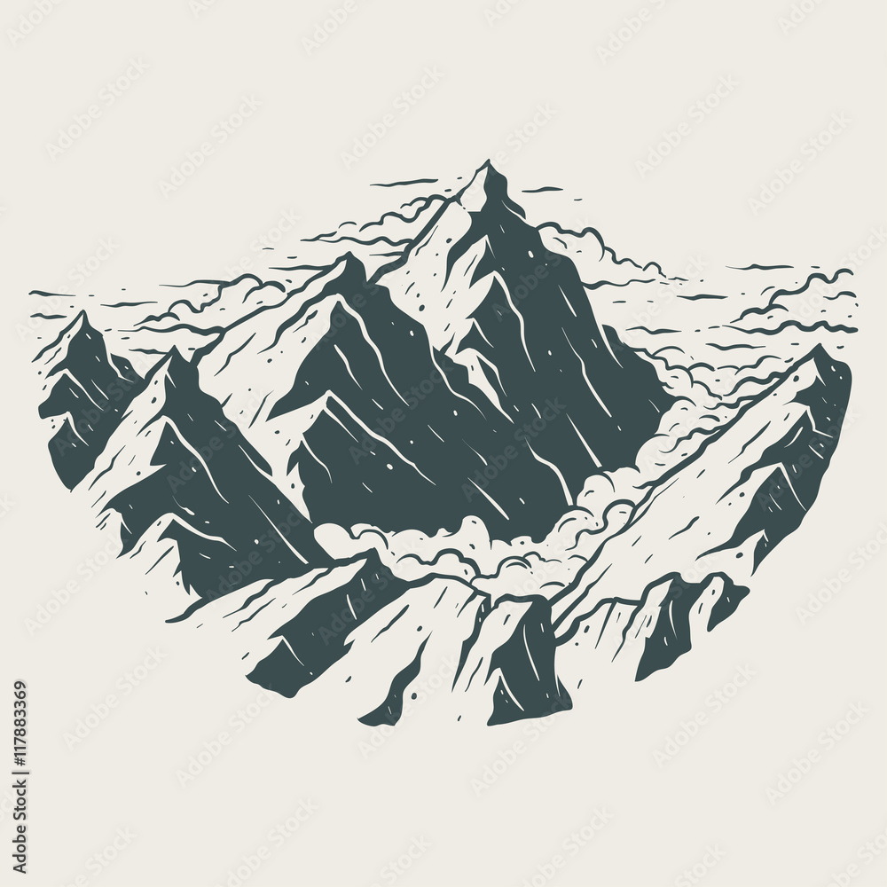 Illustration landscape mountains Illustration landscape mountains