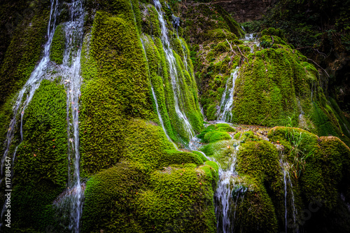 Bigar water fall, Romania, formed by an underground water spring witch spectacular falls into the Minis River photo