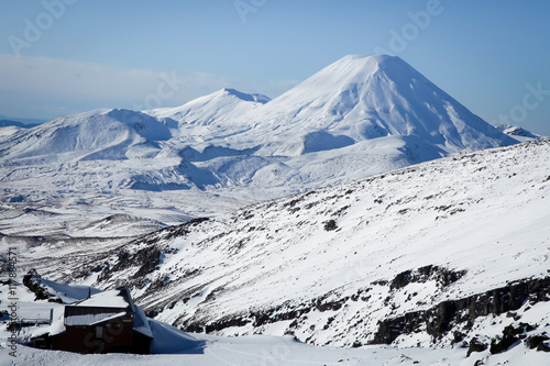 Mt Ngauruhoe from Mt Ruapehu Whakapapa Ski Field New Zealand