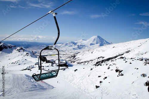 Mt Ngauruhoe from Mt Ruapehu Whakapapa Ski Field New Zealand