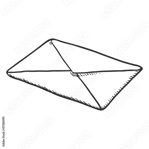 Vector Single Sketch Closed Postal Envelope