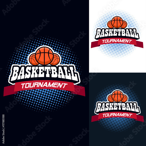 Basketball colour tournament logo