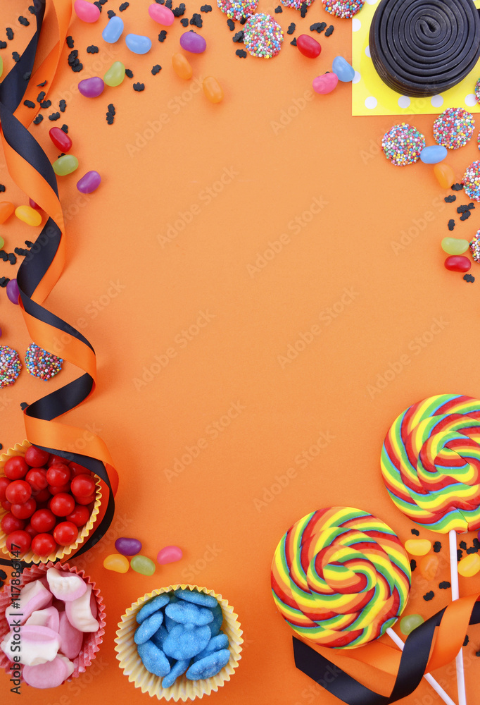 Obraz premium Happy Halloween Candy Background