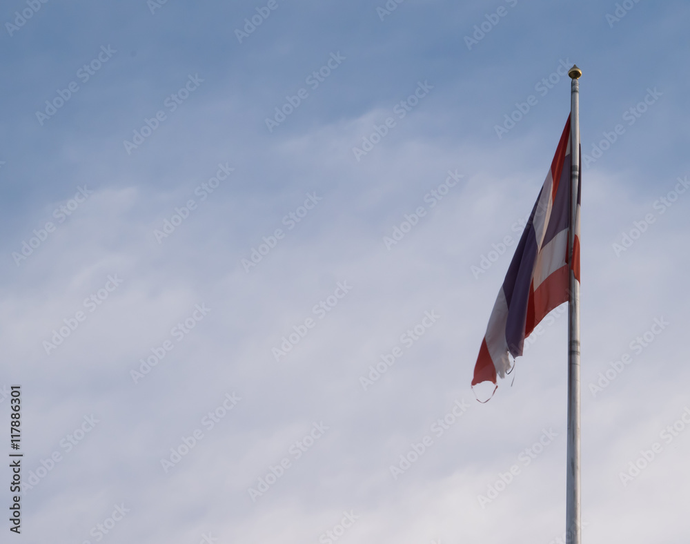 Thailand Flag on Evening with clouds Thailand Flag on Evening with clouds