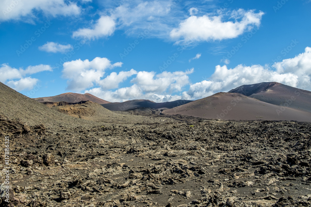 Timanfaya volcanic area in Lanzarote,