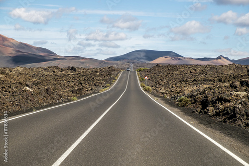 Road in the volcanic area of Lanzarote
