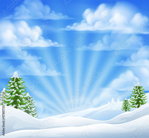 Christmas Snow Winter Background