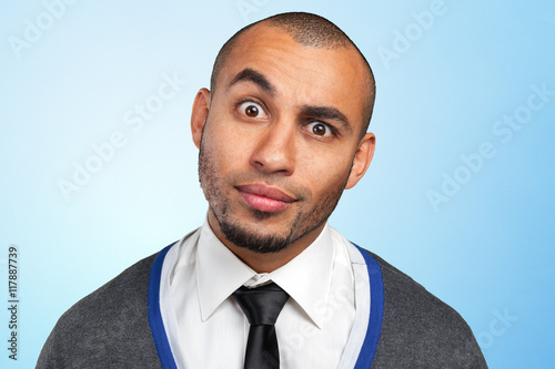 Portrait of a young black handsome man
