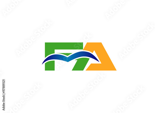 Wallpaper Mural FA company linked letter logo
 Torontodigital.ca