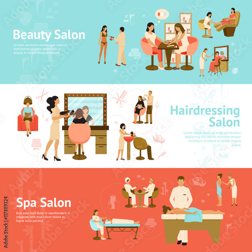 People In Beauty And Spa Salon Horizontal Banners