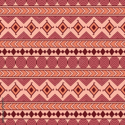 Tribal seamless vector pattern. Ethnic abstract geometric backgr