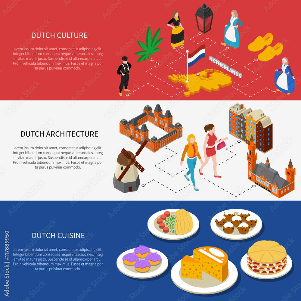 Fototapeta premium Netherlands Tourist Banners