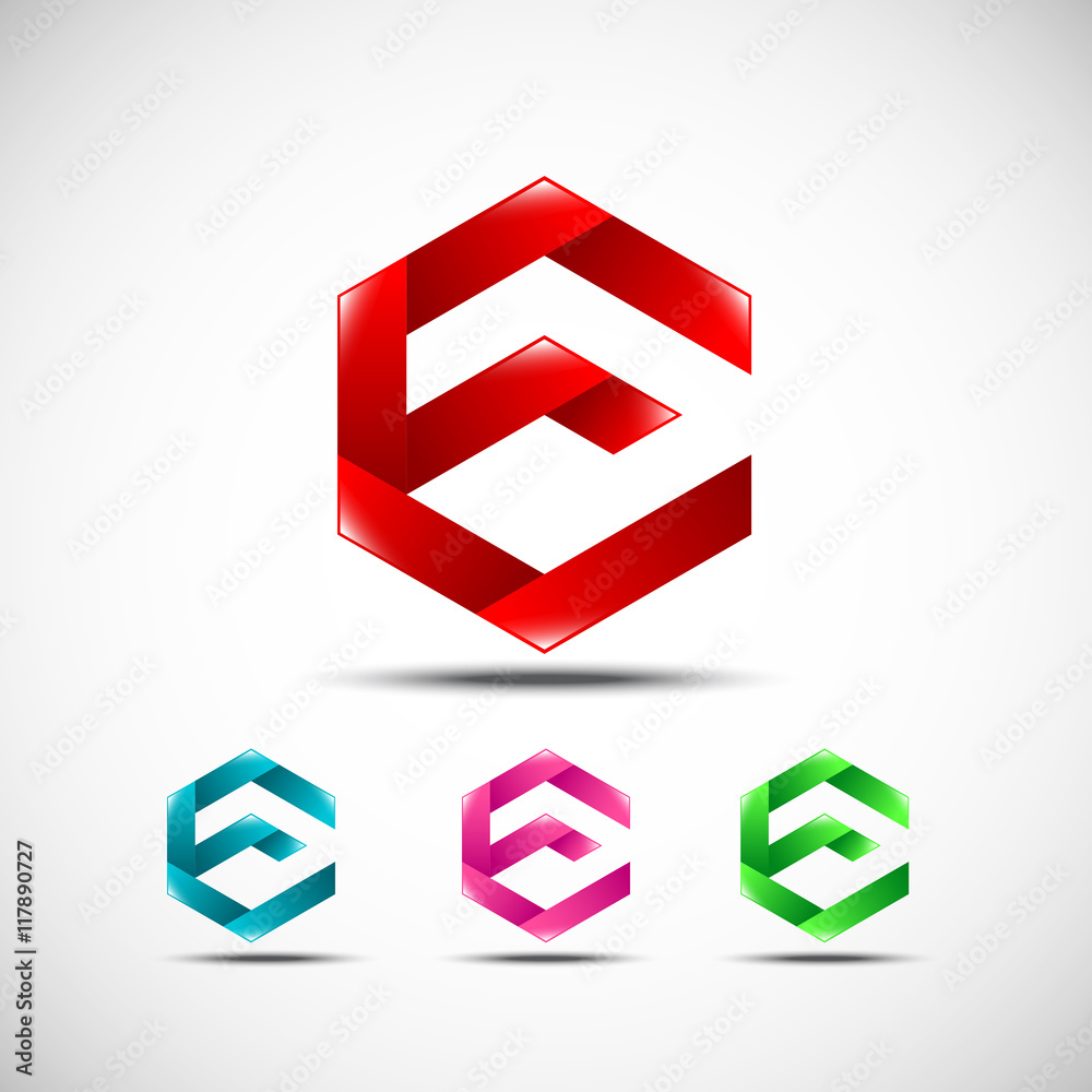 Abstract letter E logo,vector origami design template elements Abstract letter E logo,vector origami design template elements
