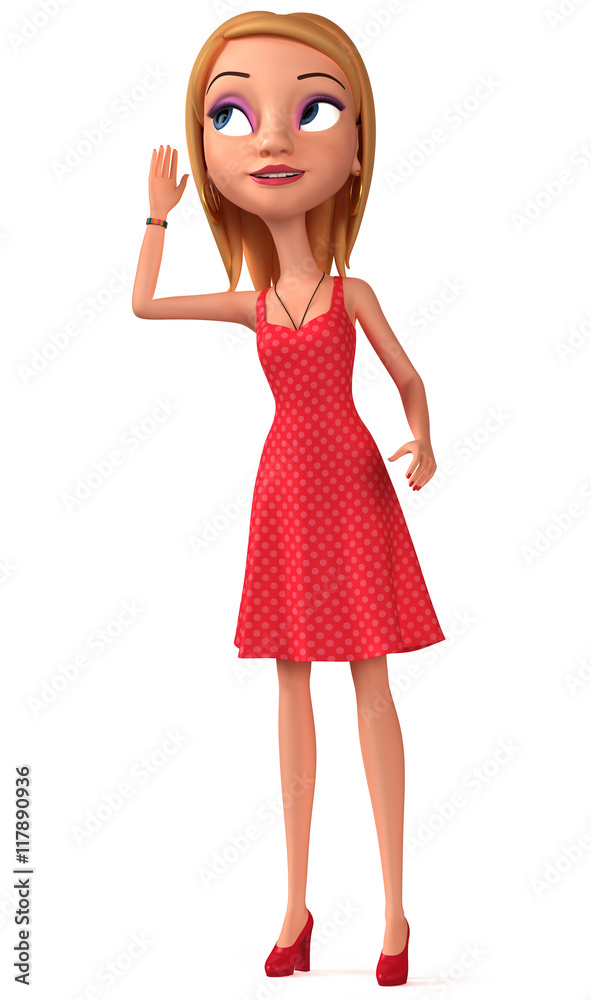 3d rendered illustration. Girl isolated on white background eave 3d rendered illustration. Girl isolated on white background eave