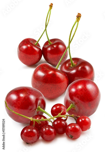 Isolated image of cherries close-up