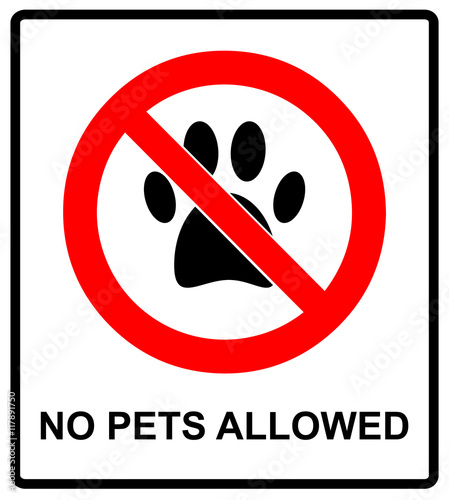 no pets icon. pets forbidden vector illustration