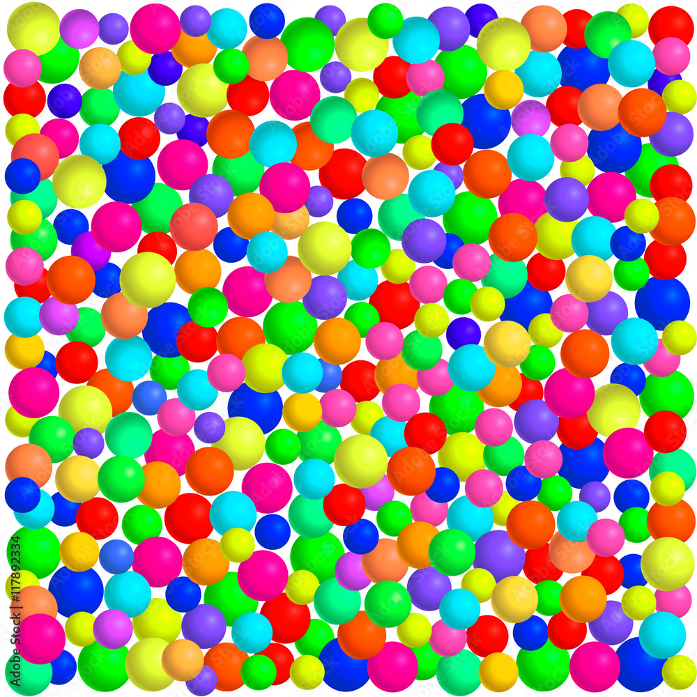 Bright, expressive background of colored balls