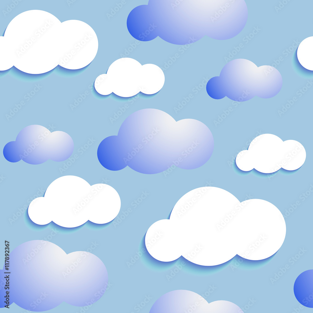 Background of Cumulus, cute white and blue clouds
