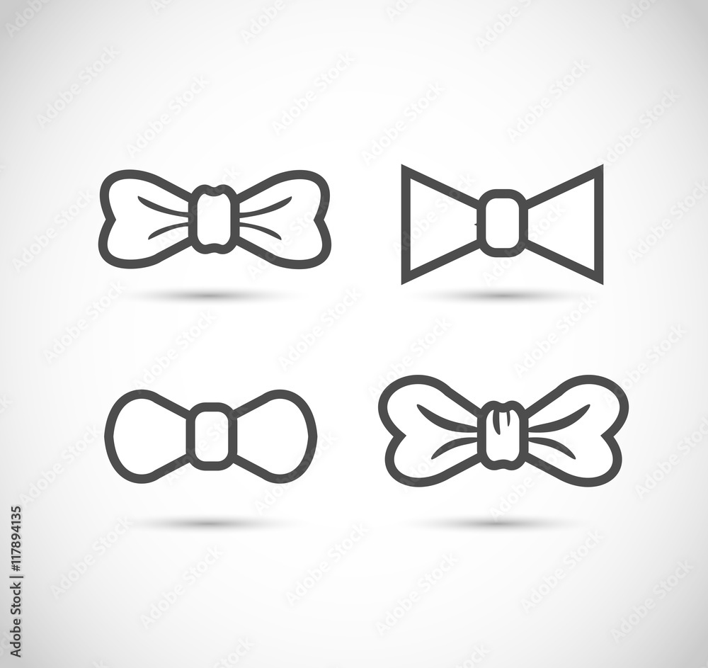 Fototapeta premium Bow set icon vector