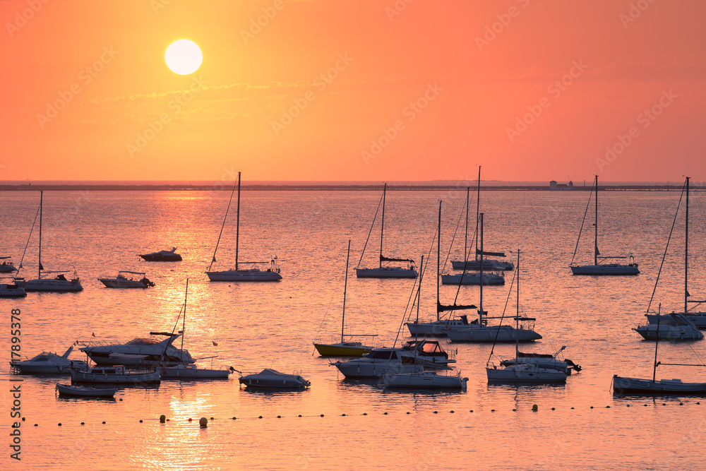 Sunset in the Mediterranean sea