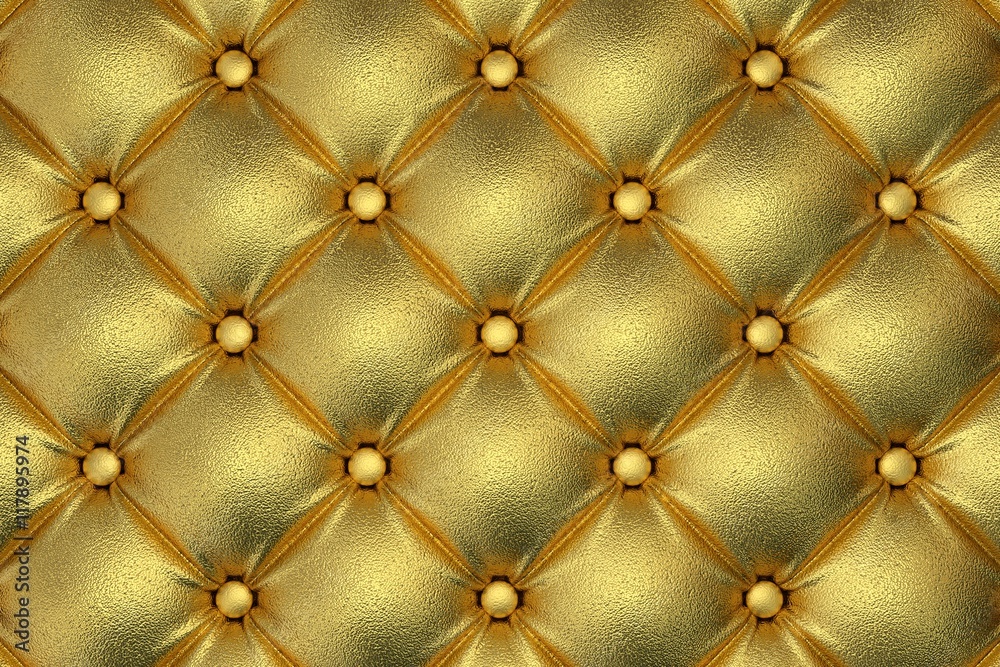 3D render of the golden quilted leather pattern 3D render of the golden quilted leather pattern