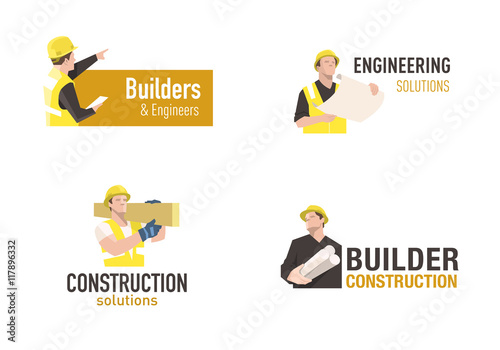 Construction and engineering company color logo