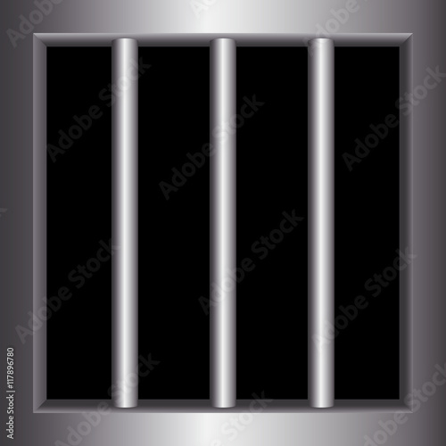 Steel bars of prison bars. Metal Background. Vector illustration.