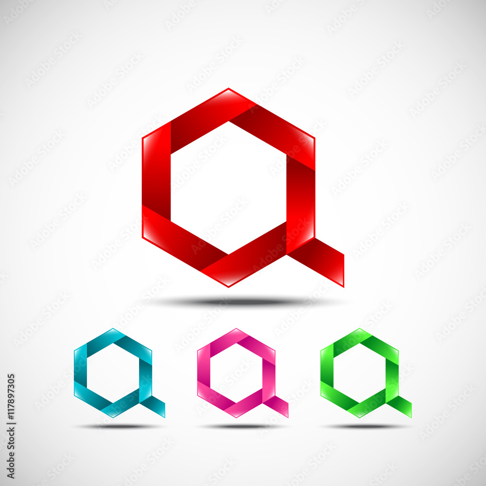 Abstract letter Q logo,vector origami design template elements Abstract letter Q logo,vector origami design template elements