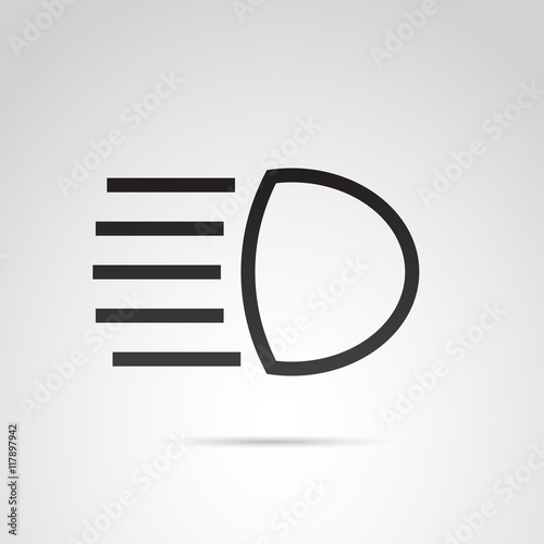 Car light vector icon.
