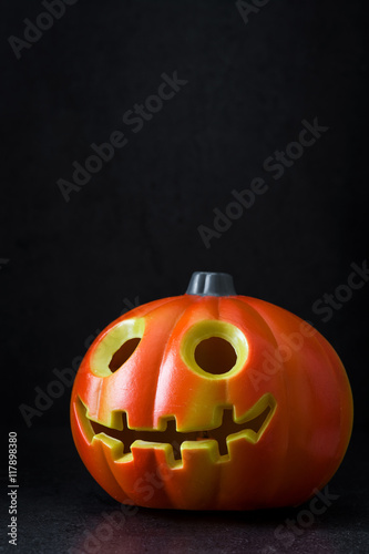 Halloween pumpkin on black background

