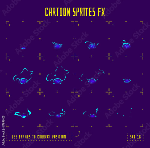 Animation frames or energy explosion sprites