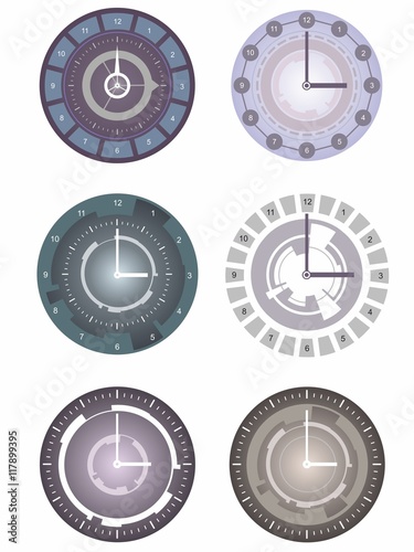 vector abstract clock, graphic design