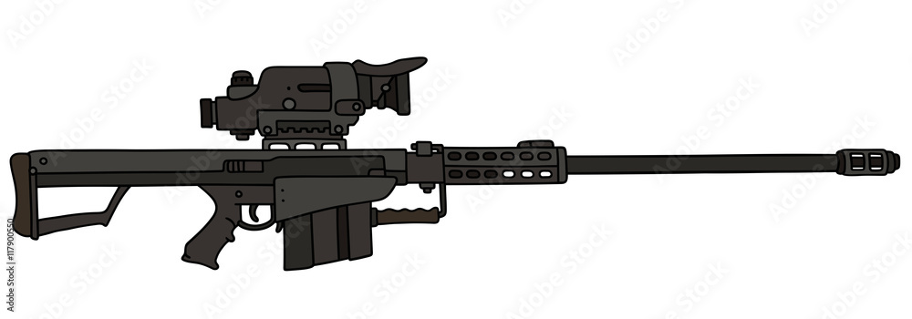 Premium Vector  50cal caliber sniper rifle big gun