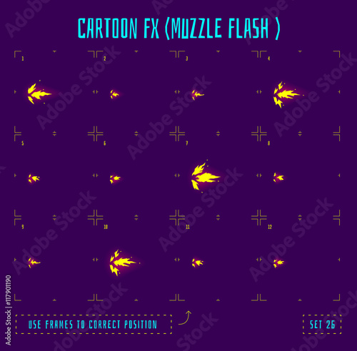 Animation frames or muzzle flash sprites