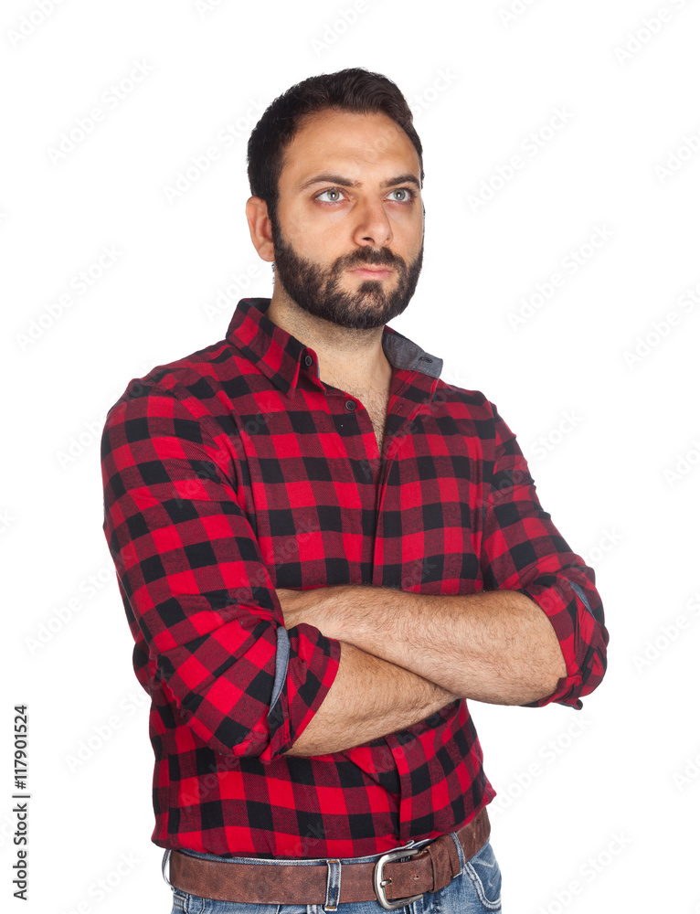 Fototapeta premium Worker with plaid shirt