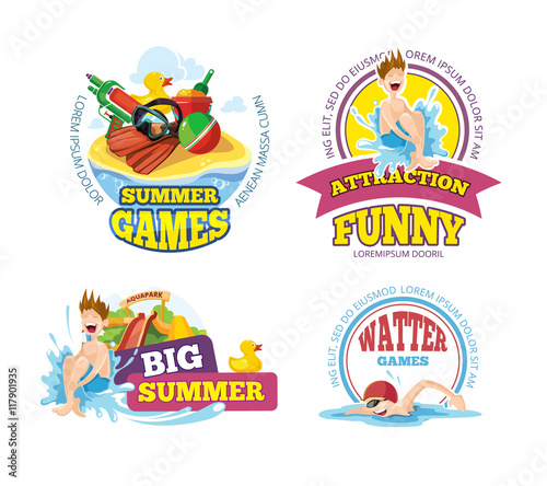 Vector illustration of summer labels