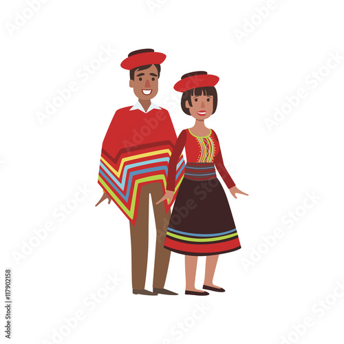 Couple In Peru National Clothes