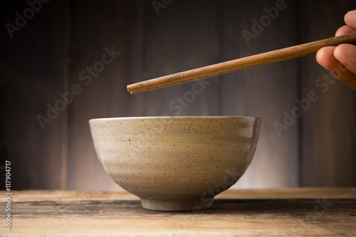 Fotografia Plate Japanese style on wood background