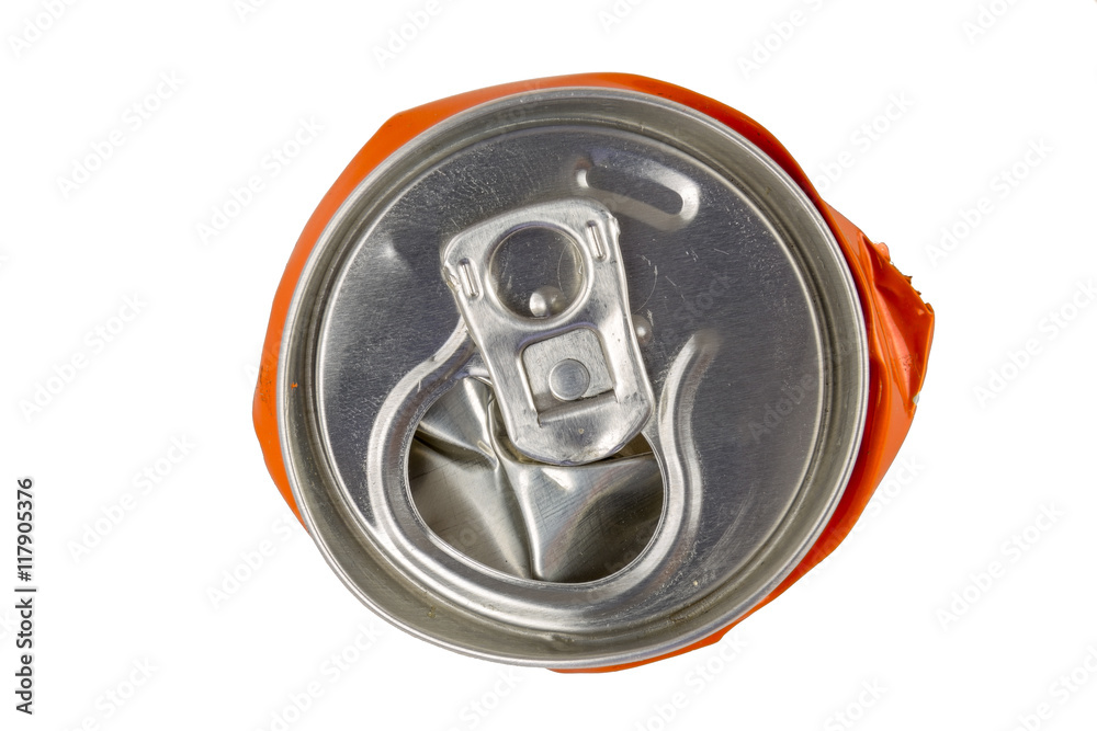 Compressed can top isolated on a white background. Recyclable garbage series Compressed can top isolated on a white background. Recyclable garbage series