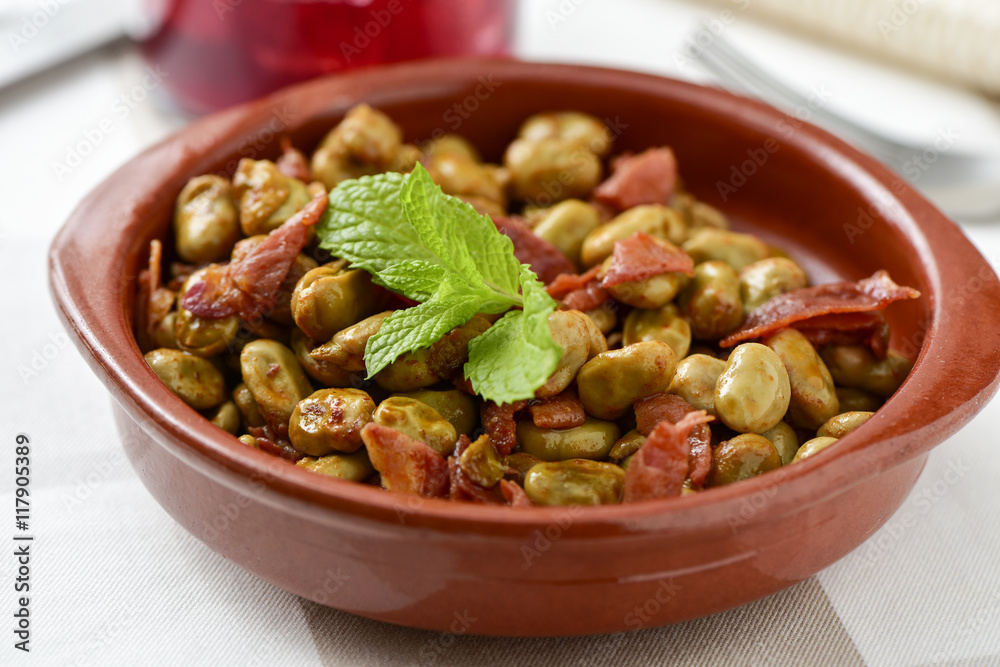spanish broad bean stew with serrano ham spanish broad bean stew with serrano ham