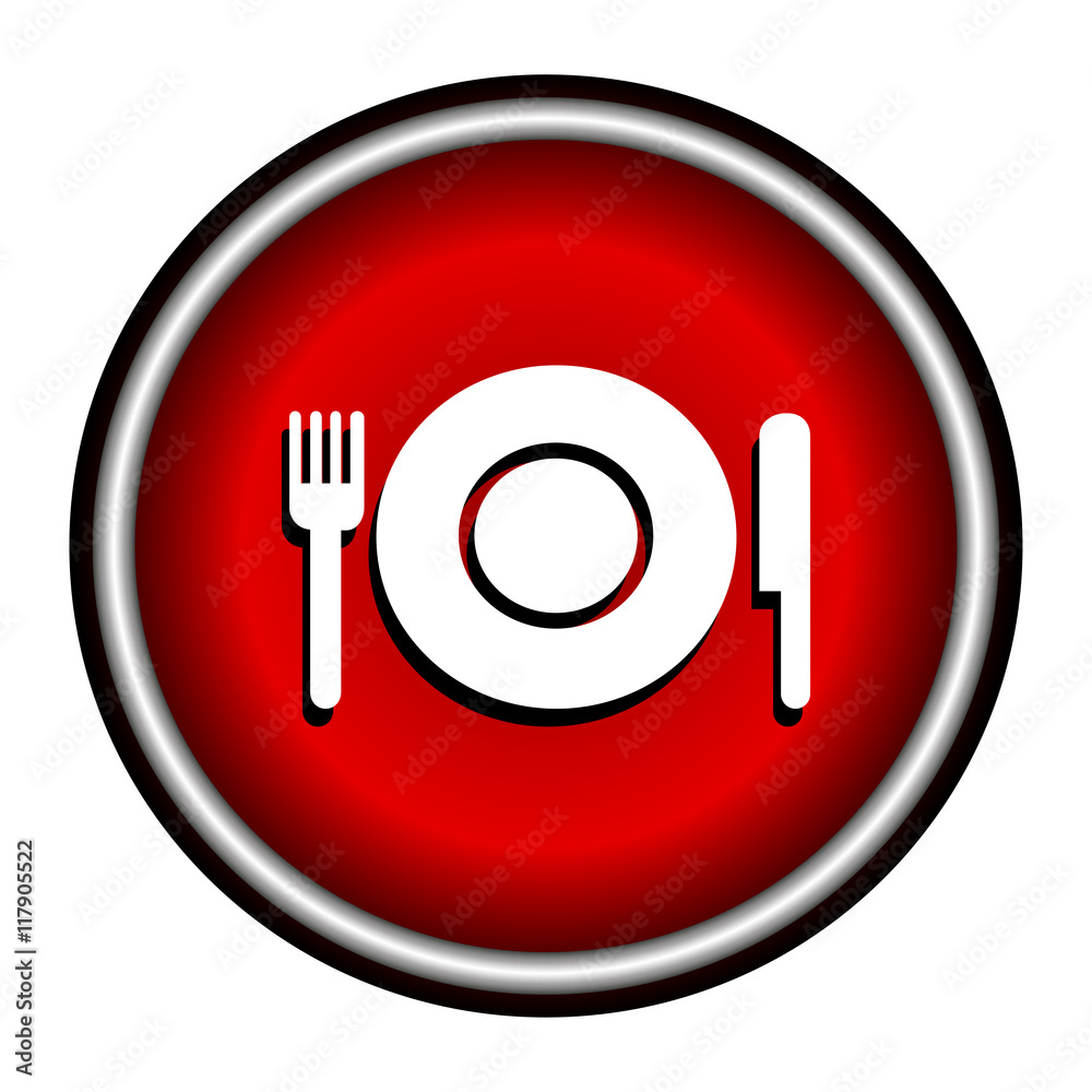 Plate with fork and knife restaurant menu icon Plate with fork and knife restaurant menu icon