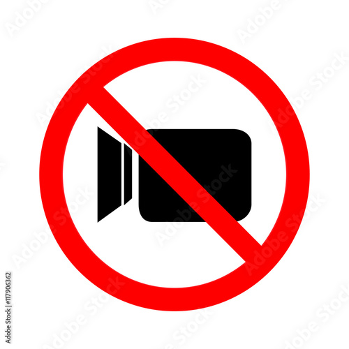 Free Download No video camera sign icon on white background - GFXLoad