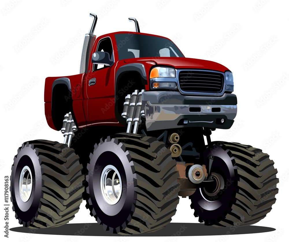 Obraz premium Cartoon Monster Truck. Available EPS-10 separated by groups and layers with transparency effects for one-click repaint