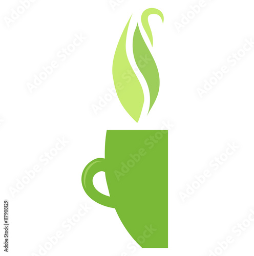 tea symbol logo green isolated vector