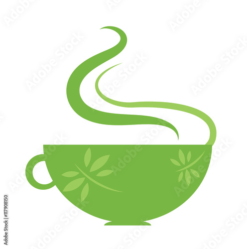 tea symbol logo green isolated vector