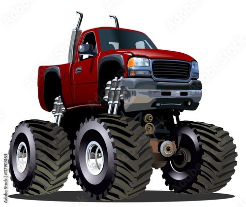 Cartoon Monster Truck. Available EPS-10 separated by groups and layers with transparency effects for one-click repaint