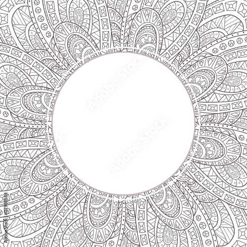 Hand-drawn frame-style paisley.