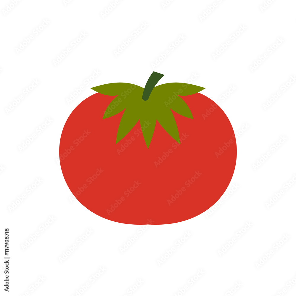 Tomato icon in flat style on a white background Tomato icon in flat style on a white background