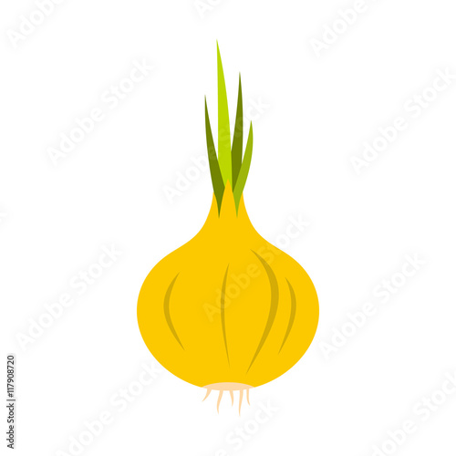 Onion icon in flat style on a white background
